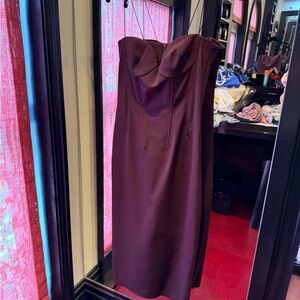 Elegant Skinny-Strap Burgundy Corset Stretch Dress -Lake Studio
